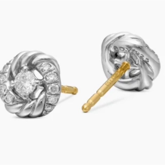 David Yurman Silver and Gold Twisted Earrings